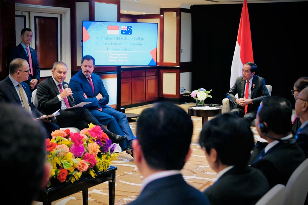 Premier Roger Cook and Indonesian president Joko Widodo at the WA-KADIN Plan of Action signing on critical minerals collaboration